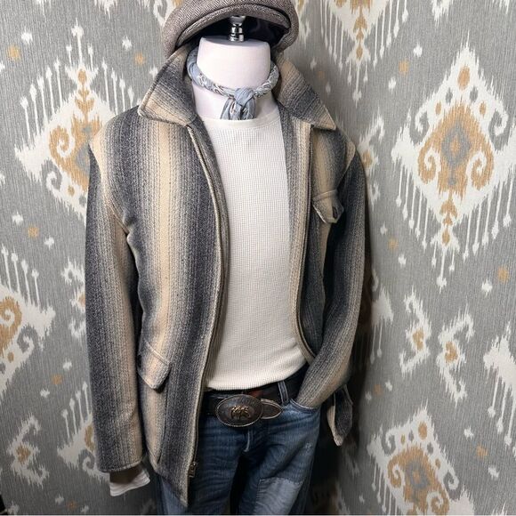 Ralph Lauren RRL (Double RL) Ombre Stripe Wool Blend 1940’s Workwear Jacket - Picture 3 of 16